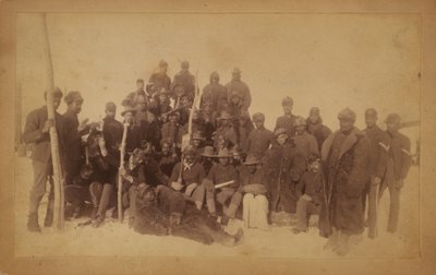 Buffalo Soldiers of the 25th Infantry, Some in Buffalo Robes, Fort Keogh, Montana, 1890 by American Photographer